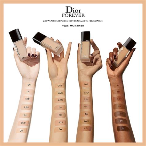 dior forever 24h wear high perfection skin-caring matte foundation swatches|dior forever 24h foundation.